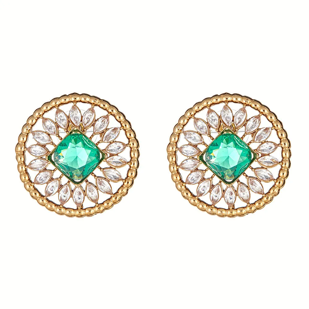 Neema Stud Earrings in Emerald