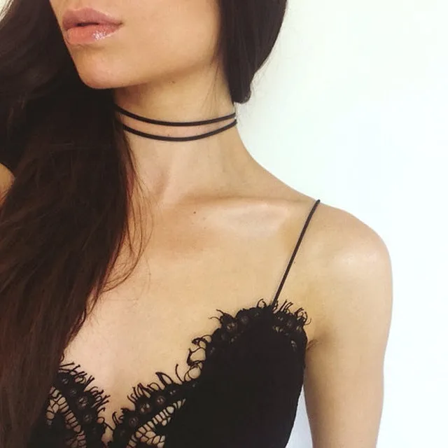 New Fashion Punk Gothic Girl Black Velvet Lace Harajuku Chokers Necklace Torques For Women Tattoo Clavicle Collares Jewelry Gift