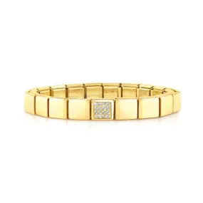 Nomination Composable Glam Bracelet, Glitter Square, Gold Finish