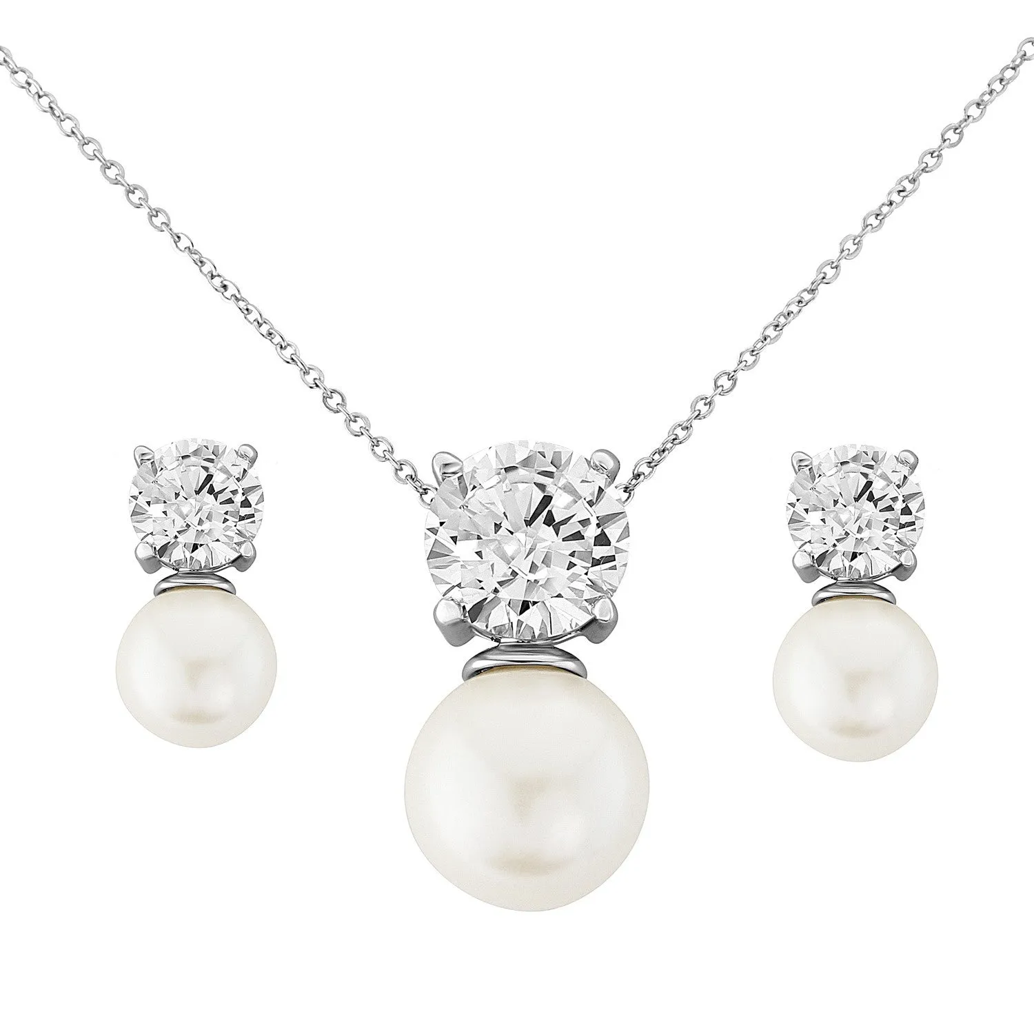 Nyla Pearl and Crystal Necklace