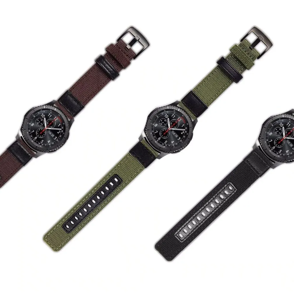 Nylon and Leather Watch Straps Compatible with Huawei Watch GT 5 Pro 42mm