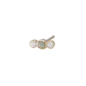 Opal Diamond Dot Stud (Single)