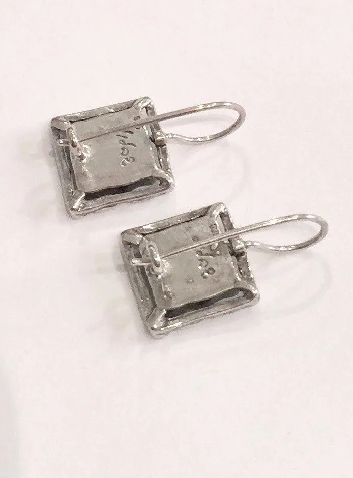 Opal Double Square Hook Earrings