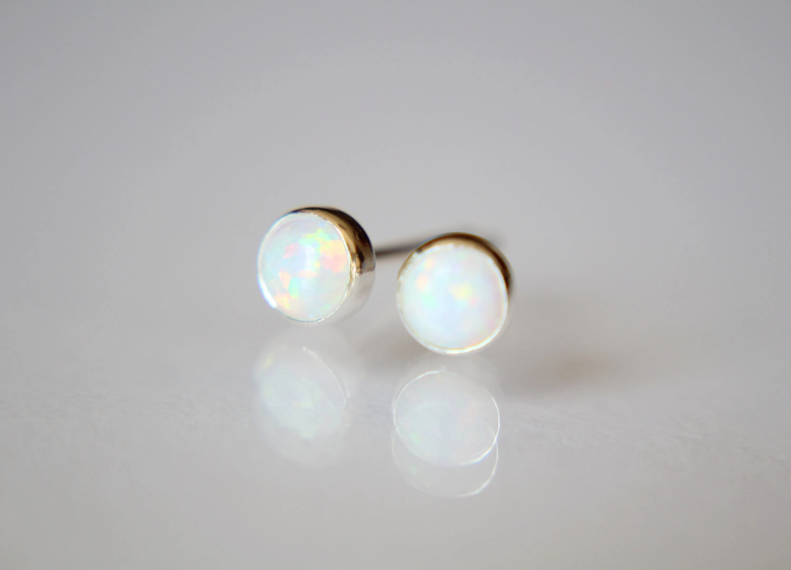 Opal Earrings, Gemstone Earrings, Sterling Earrings, Post Earrings, Opal Post Earrings, Small Opal Earrings, Minimalist Earrings, Gift