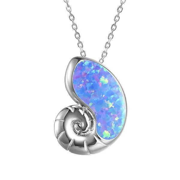 Opal Nautilus Shell Pendant