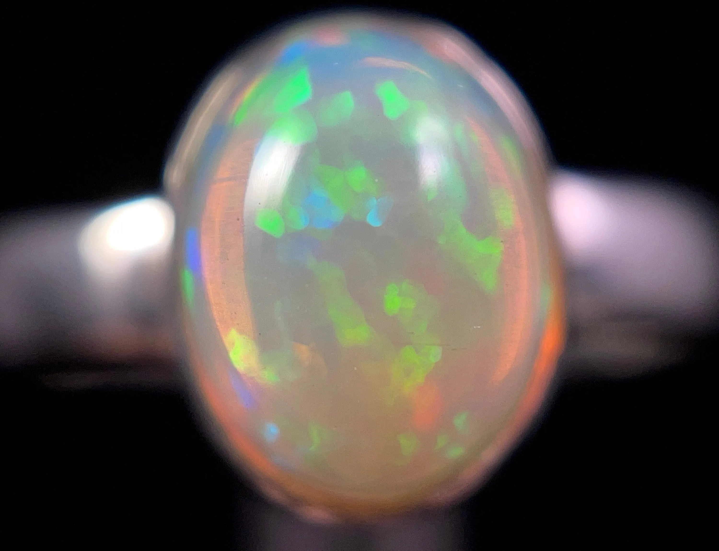 OPAL RING - Sterling Silver, Size 5.5 - Dainty Opal Ring, Opal Jewelry, Welo Opal, 49300