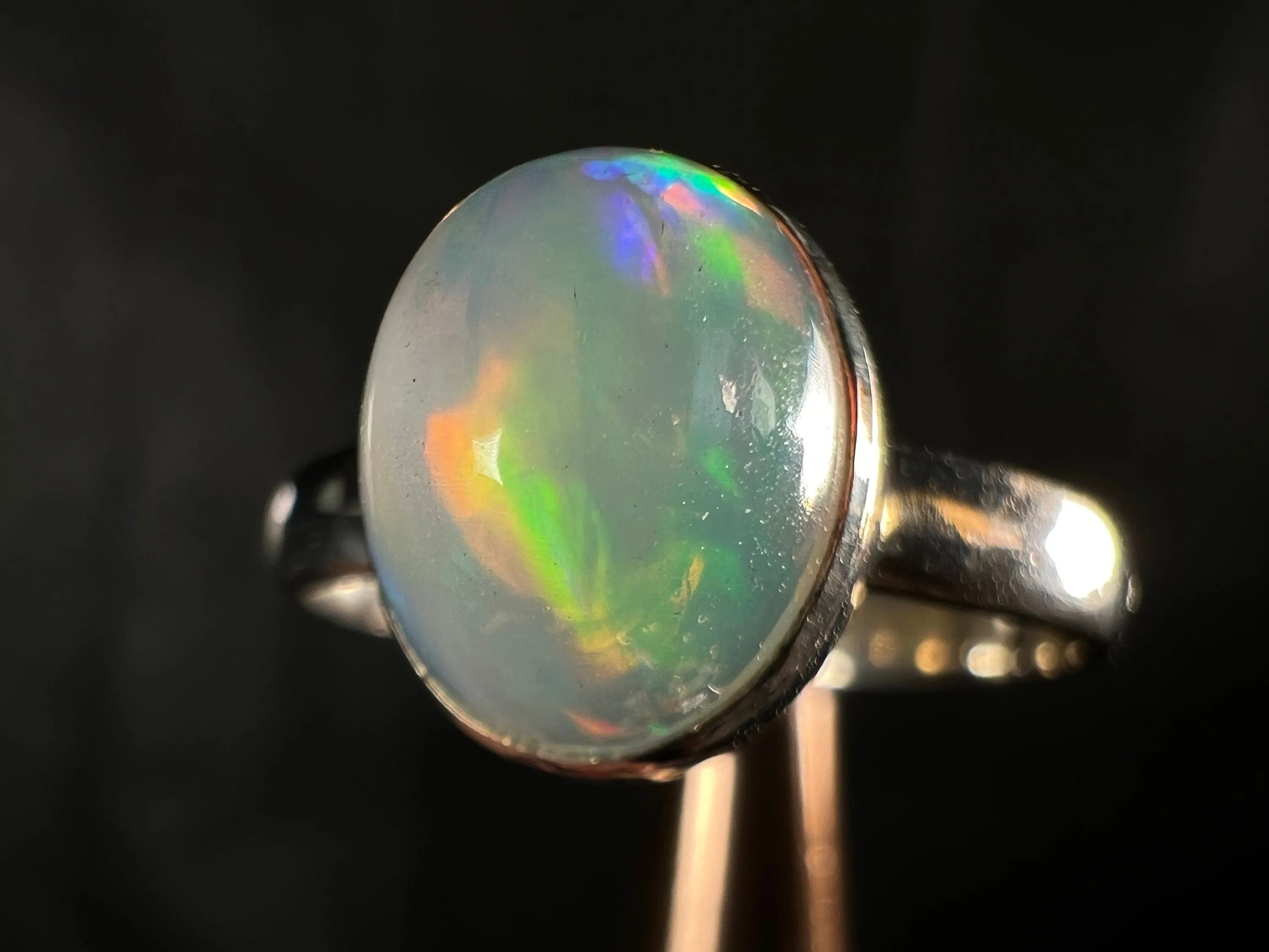 OPAL RING - Sterling Silver, Size 8.5 - Dainty Opal Ring, Opal Jewelry, Welo Opal, 51769