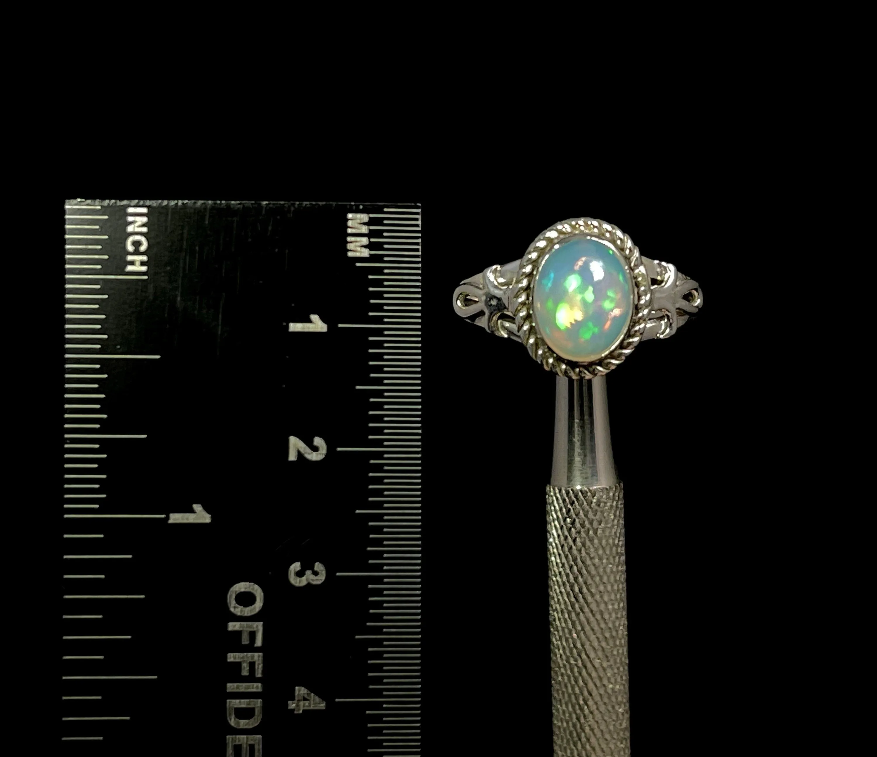 OPAL RING - Sterling Silver, Size 9.5 - Ethiopian Opal Rings for Women, Bridal Jewelry, Welo Opal, 49163