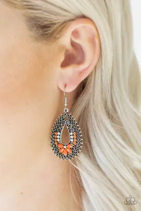 Open Door Jewelry - Atta-GALA - Orange Earrings - Paparazzi Accessories