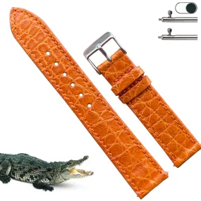 Orange Carrot No-Padding Alligator Leather Watch Band | DH-29