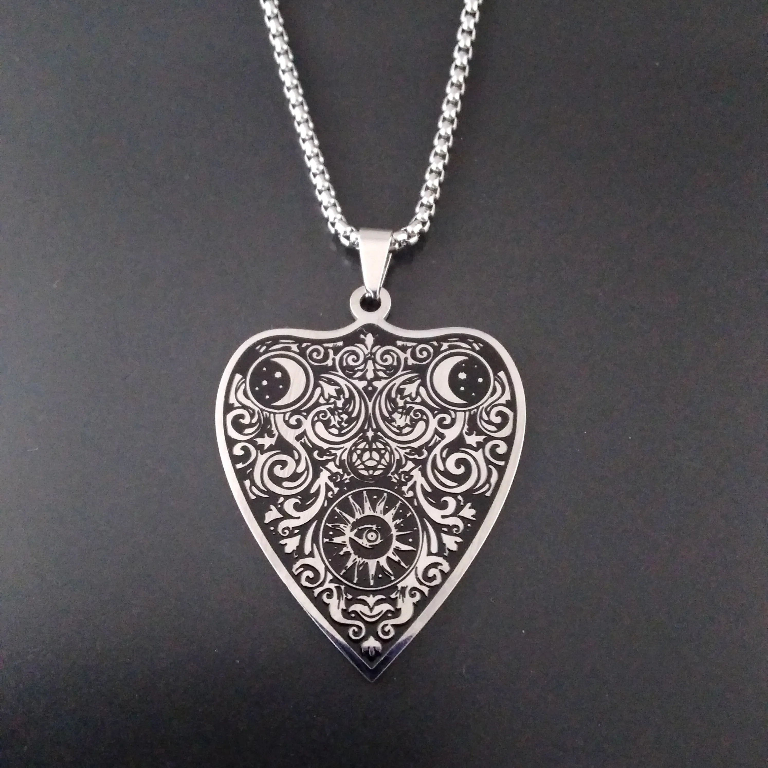 Ouija Necklace Silver Planchette