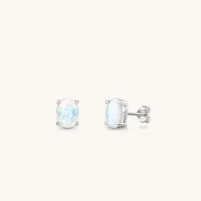 Oval Opal Earrings