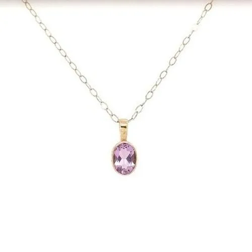 Oval Purple Pendant 9ct