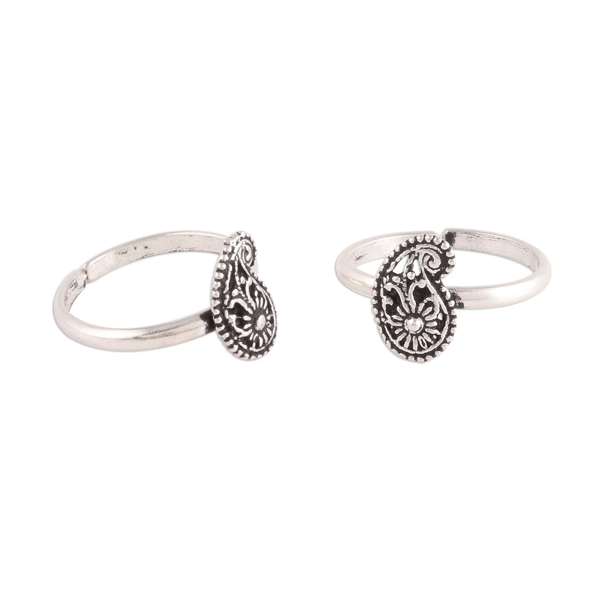 Paisley Royalty Sterling Silver Paisley Toe Rings from India