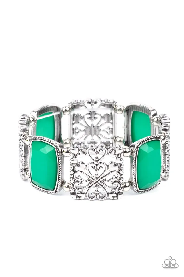 Paparazzi Bracelet ~ Colorful Coronation - Green