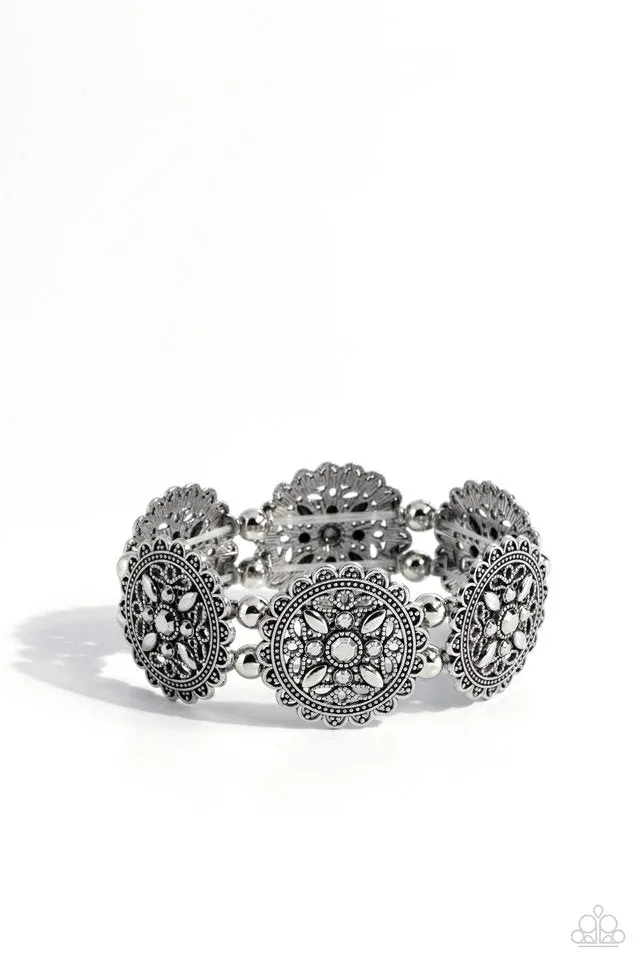 Paparazzi Bracelet ~ Leave of Lace - Silver