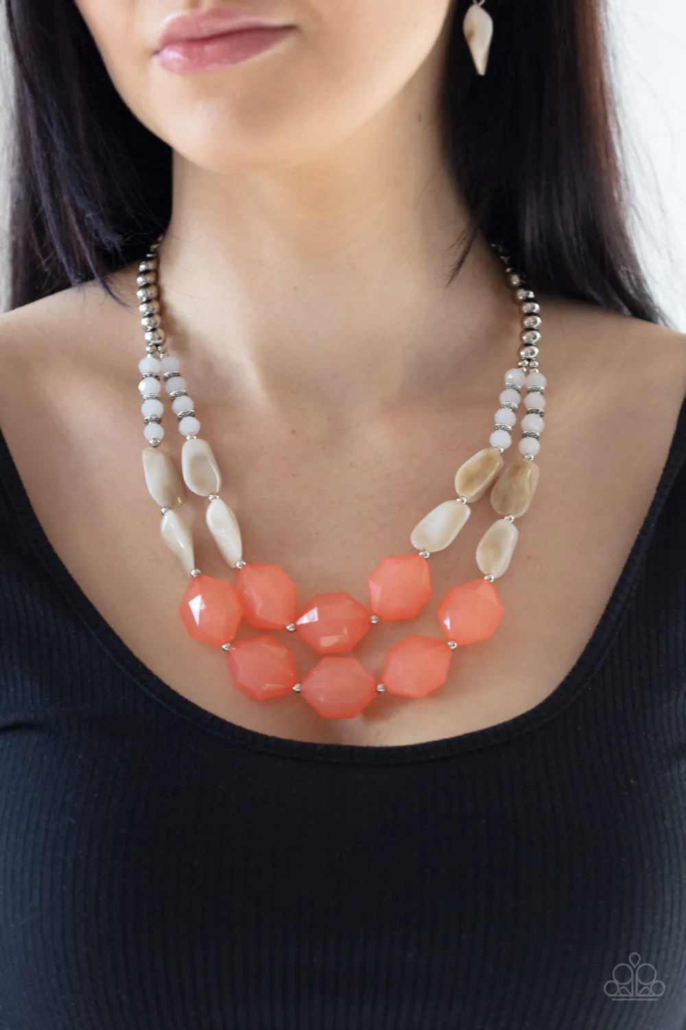 Paparazzi Seacoast Sunset - Orange Necklace