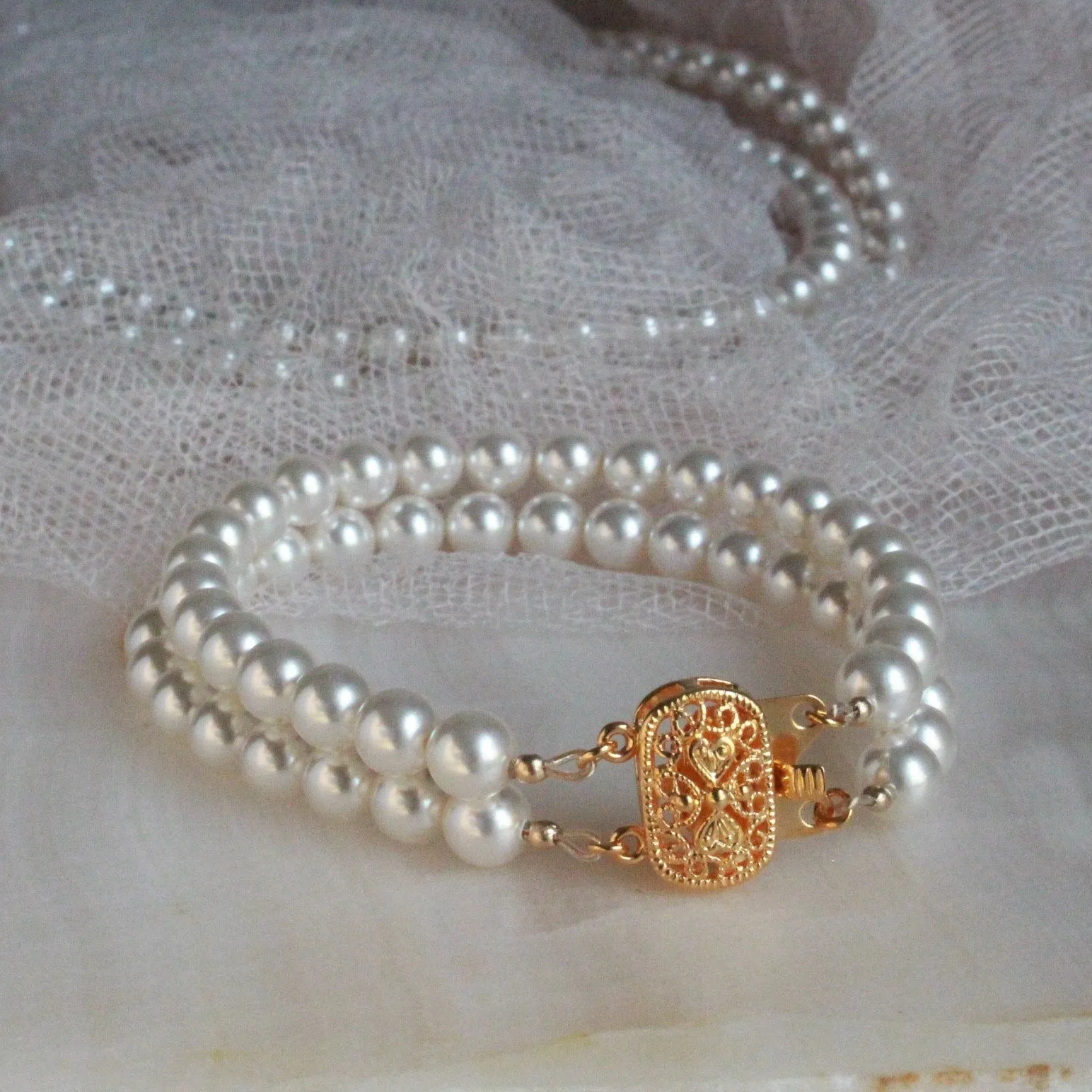 Pearl Double Strand Bracelet