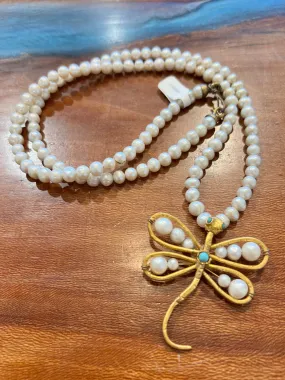 Pearl Dragonfly Necklace