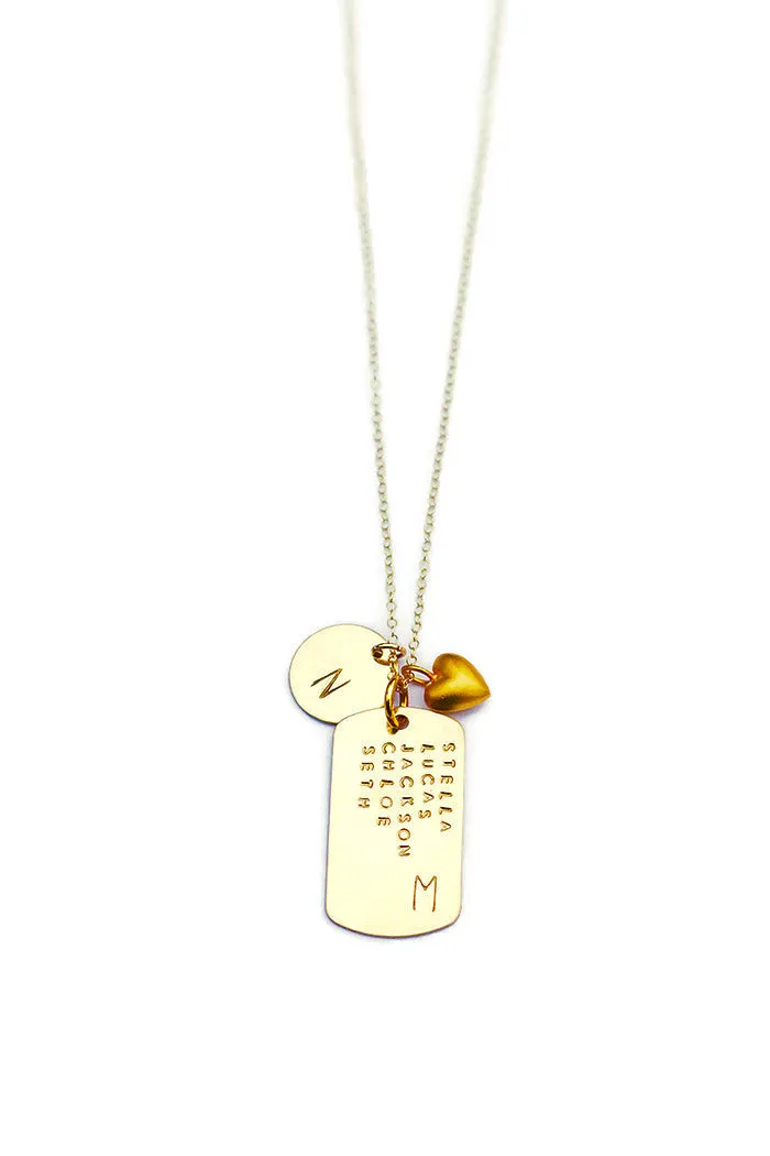 Personalized Dog Tag Gold Filled Necklace