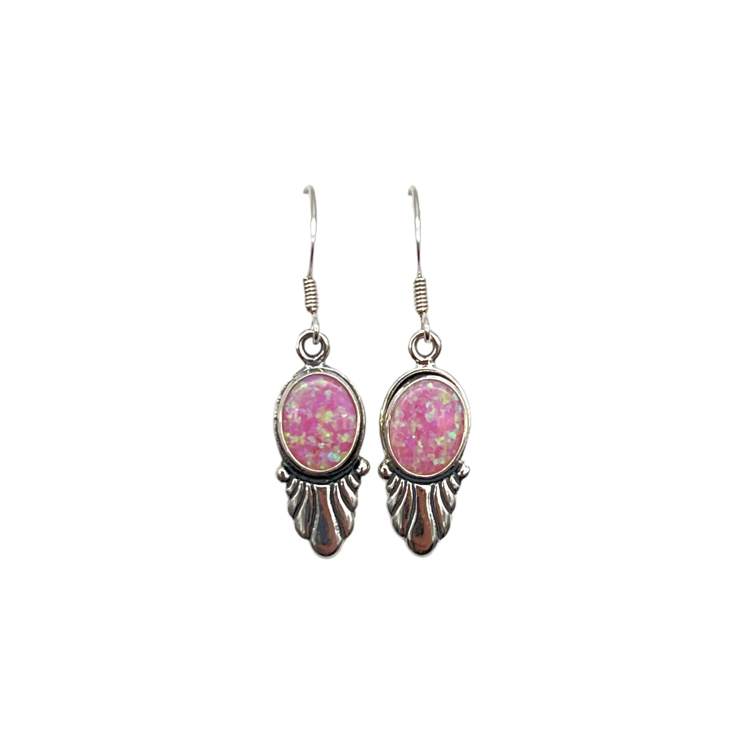 Pink Opal Dangle Earrings