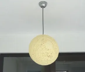 Placido Weaved Fiber Globe Pendant Light