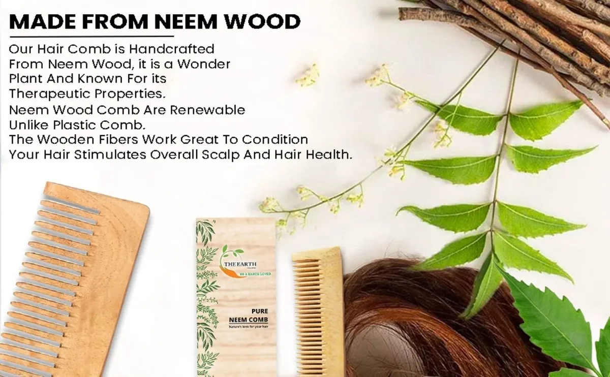 Pure Kacchi Neem Wood Comb Pack Combo -05 (Pack of 3)