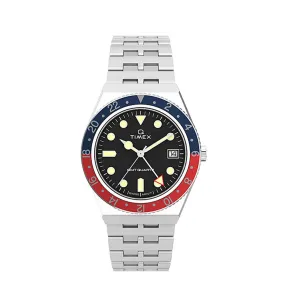 Q Timex Diver GMT  38mm Stainless Steel Band