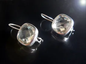 Quartz silver drop earings