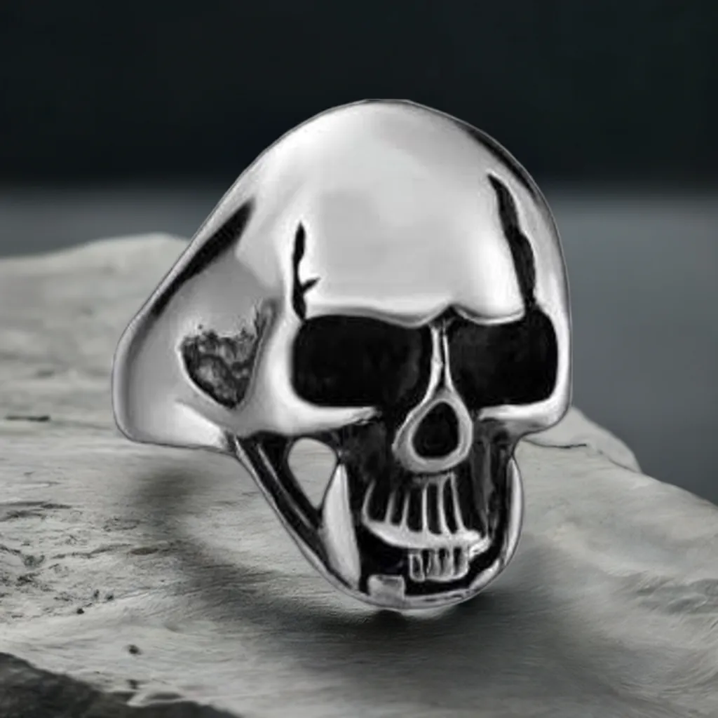 R150 Stainless Steel Cool Biker Skull Biker Ring