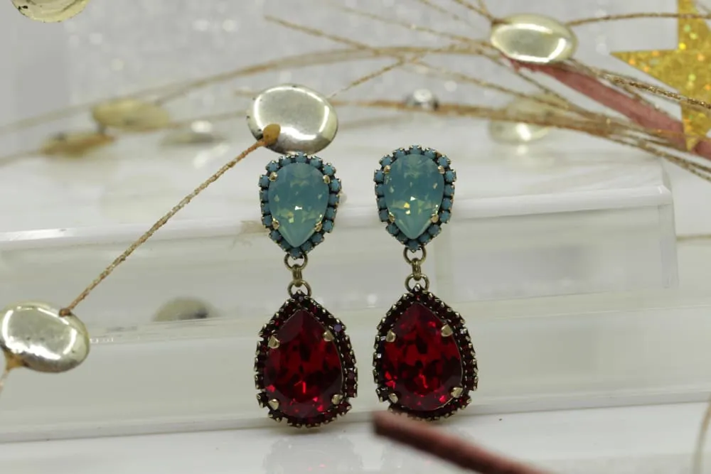 RED & BLUE EARRINGS