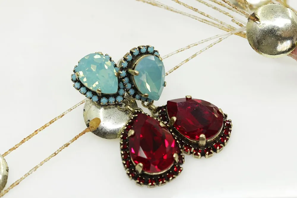 RED & BLUE EARRINGS