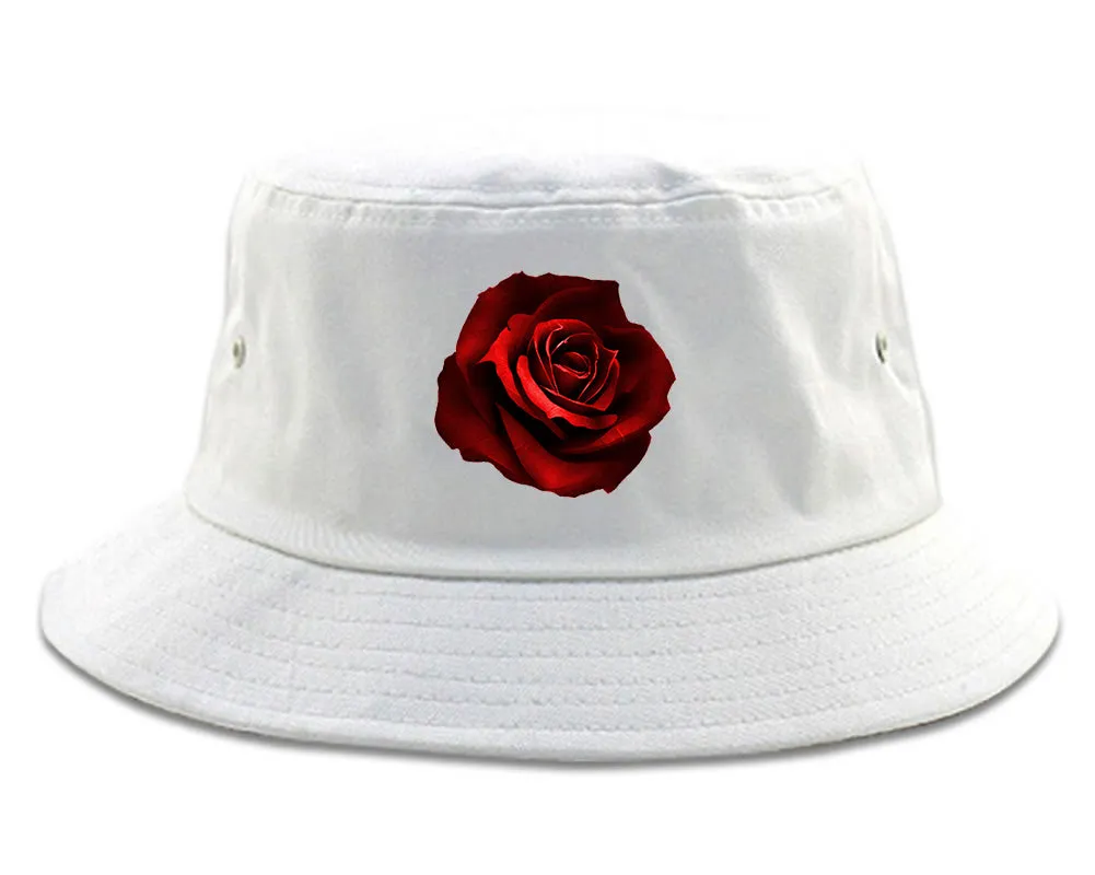 Red Rose Pattern Bucket Hat