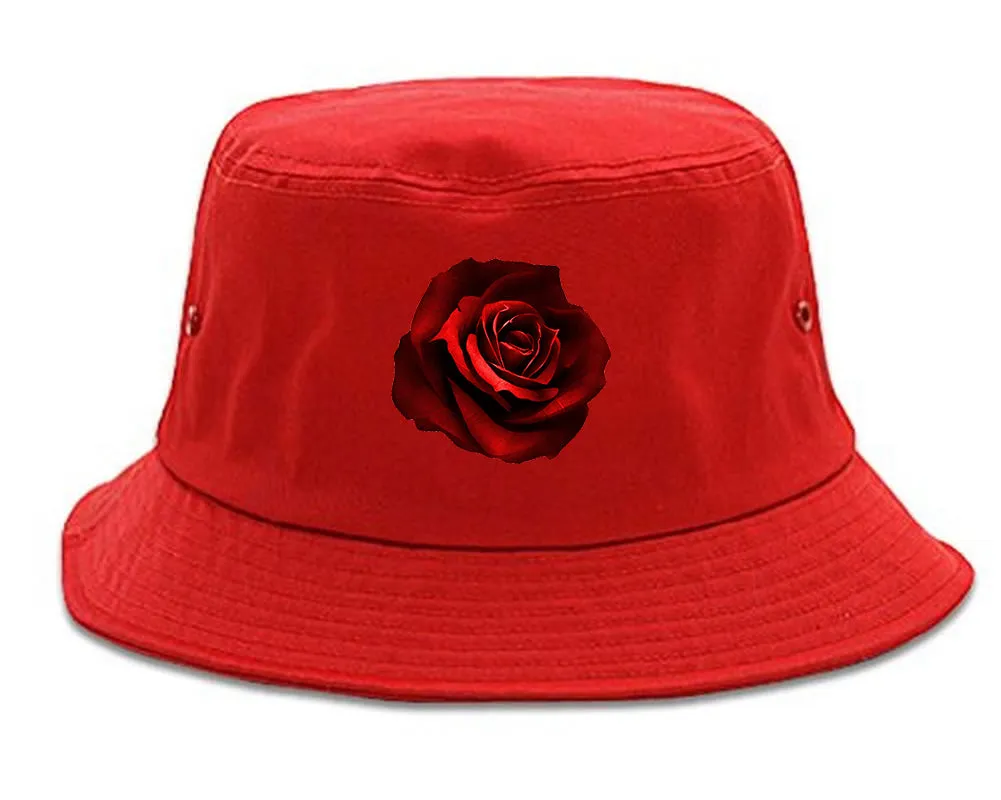 Red Rose Pattern Bucket Hat