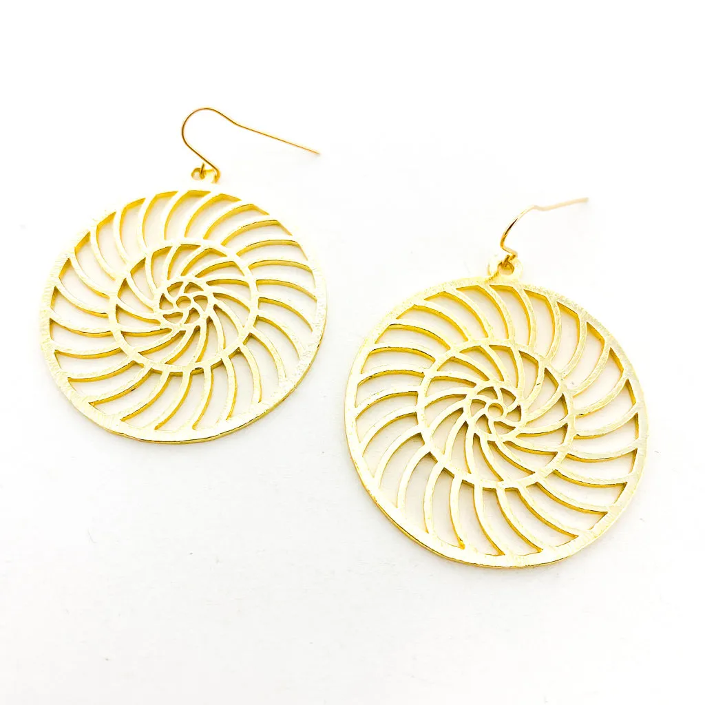 Remi Brushed Spiral Earrings | Gold