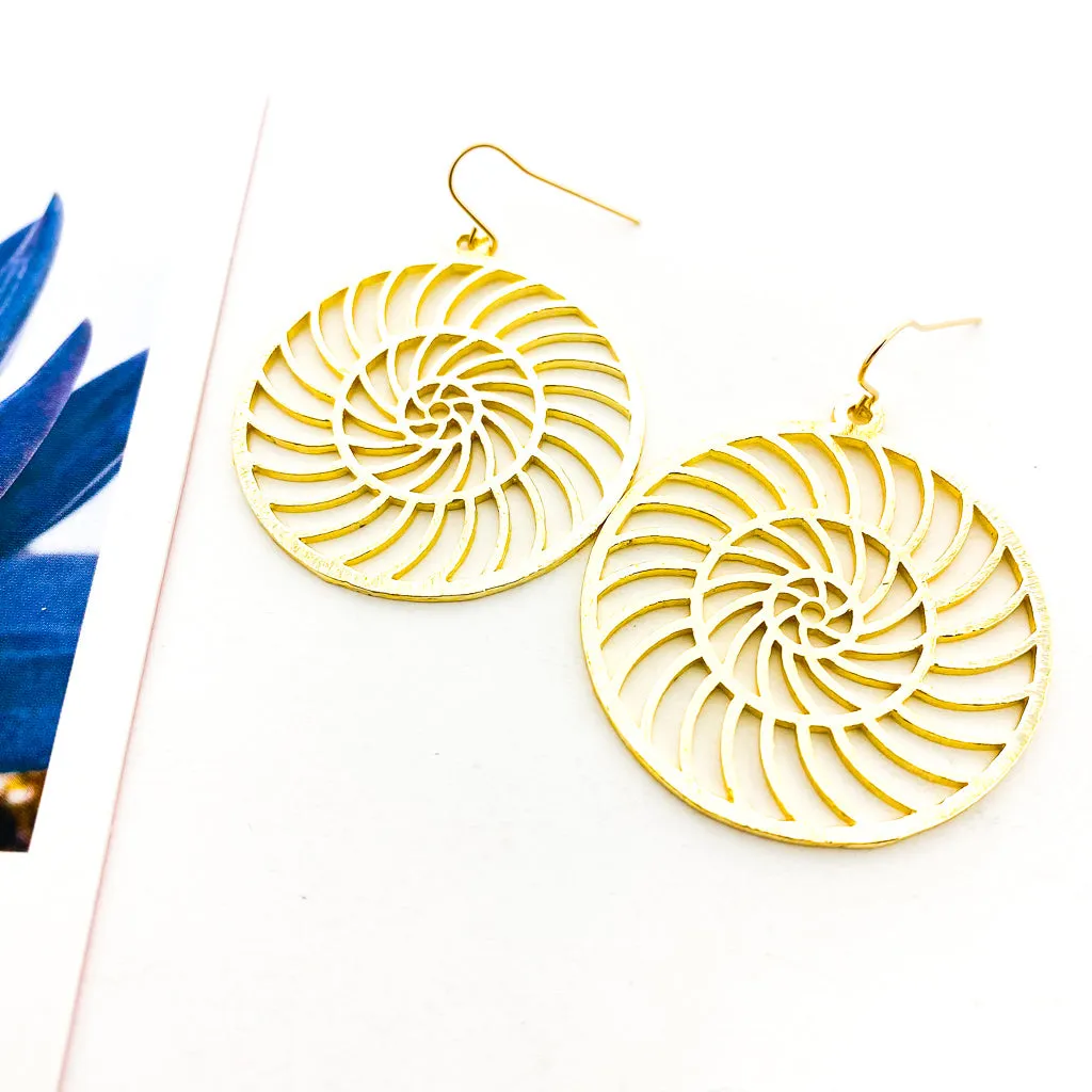 Remi Brushed Spiral Earrings | Gold