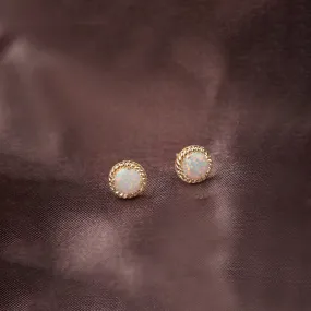 Rope Round Opal Earrings