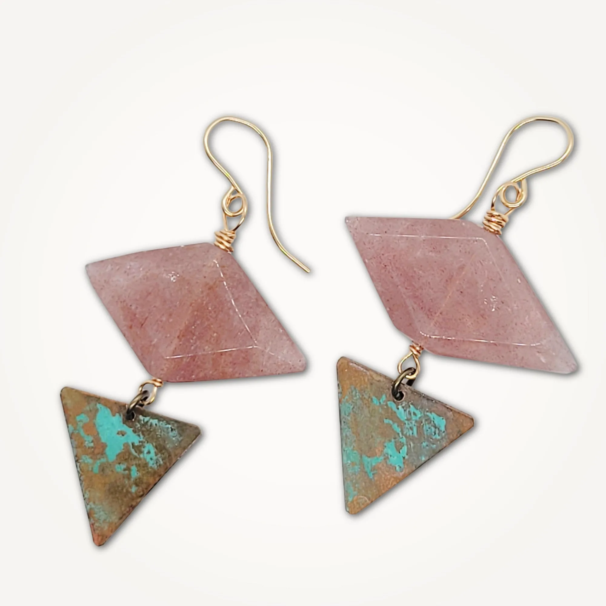 Rosé Geometric Gem Earrings