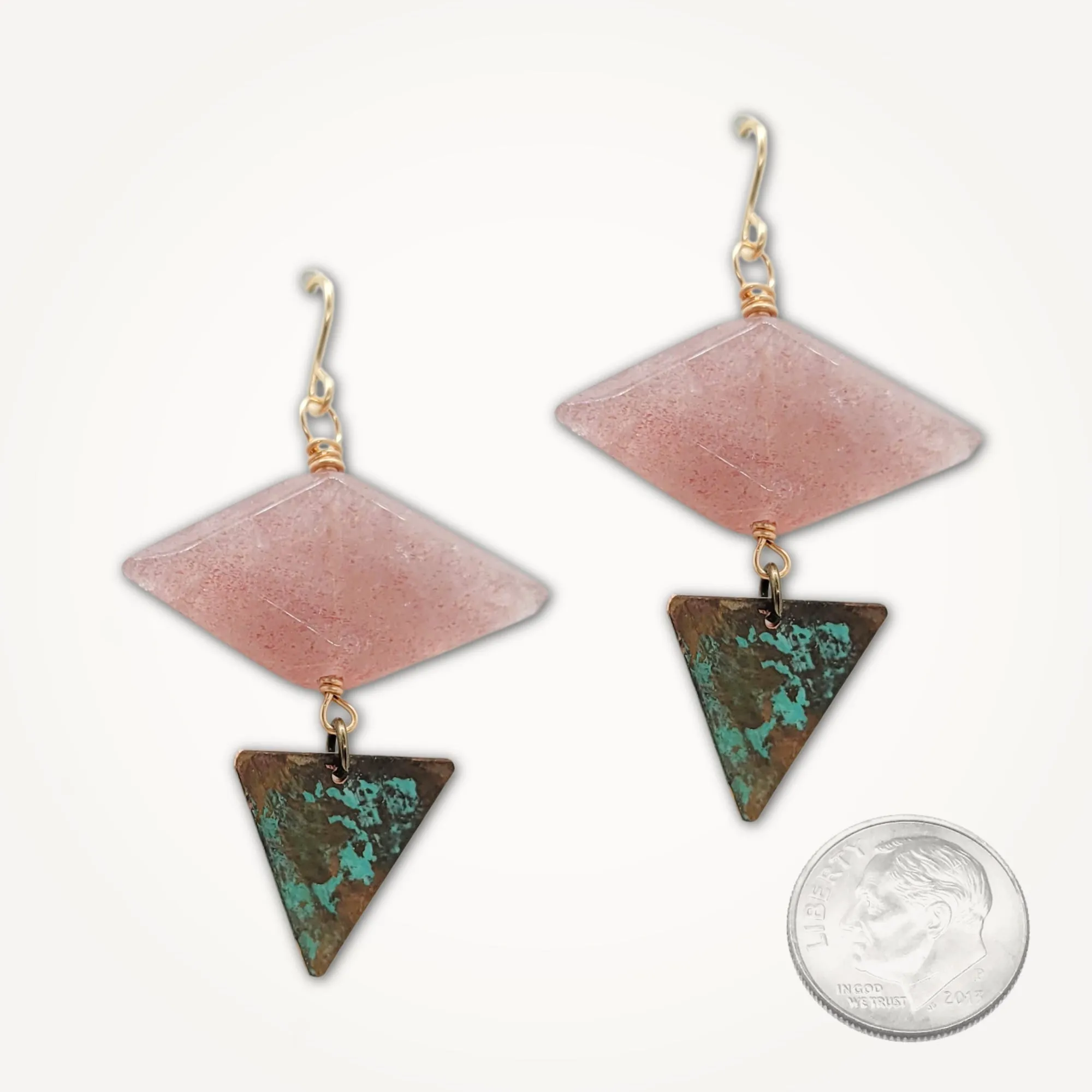 Rosé Geometric Gem Earrings