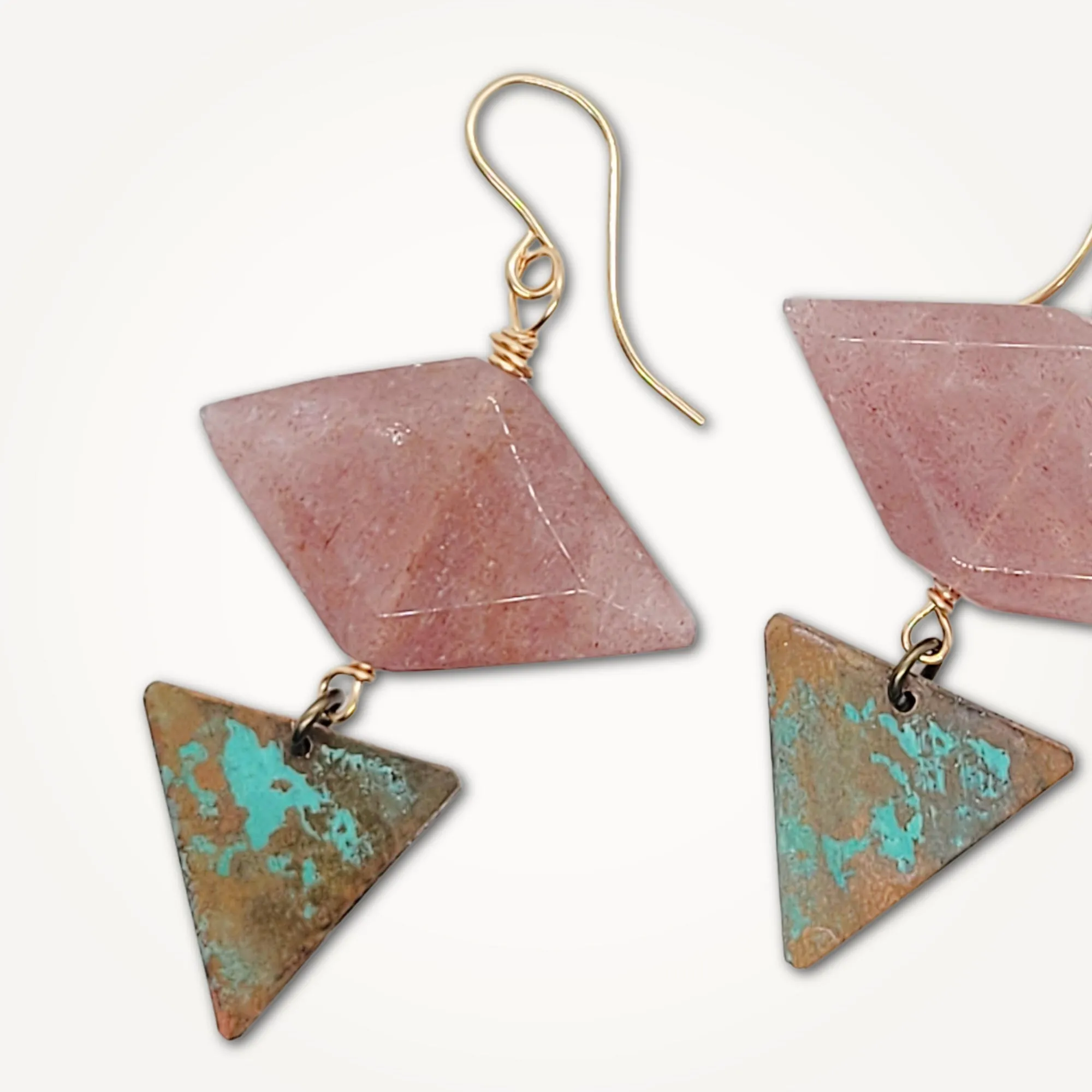 Rosé Geometric Gem Earrings