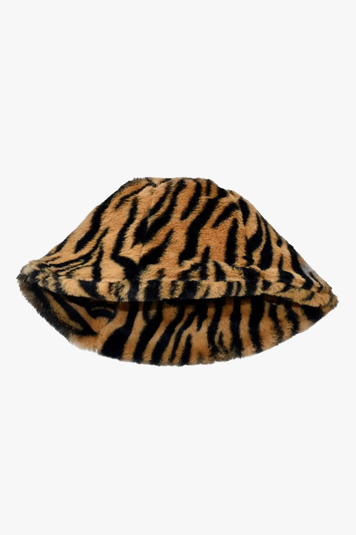 Rose Bucket Zebra Fur Hat - W22 - WHT0001