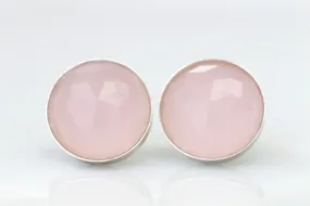 Rose Quartz Stud Earrings