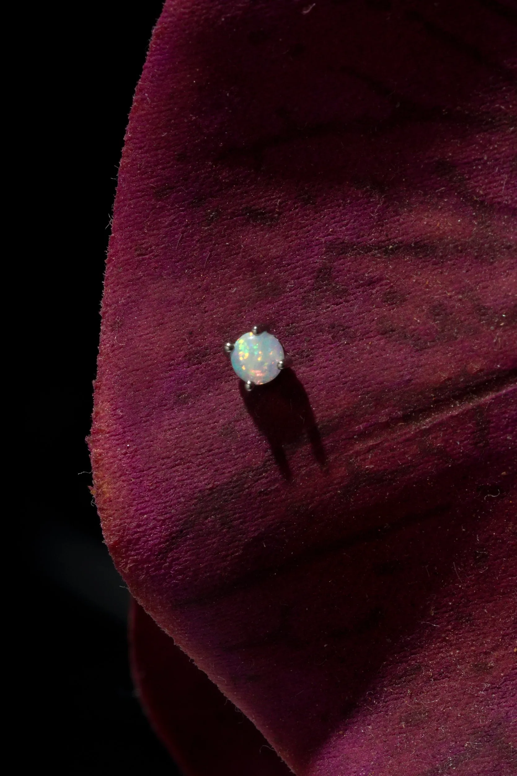 Round Opal Stud (Single)