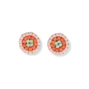 Rowan Circles Beaded Post Earrings Blush