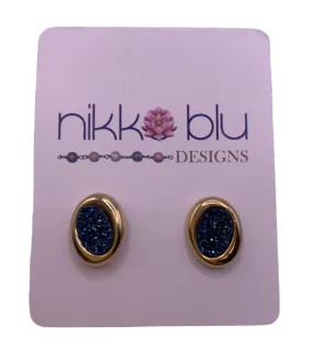 Royal Blue Brazil Druzy Earrings