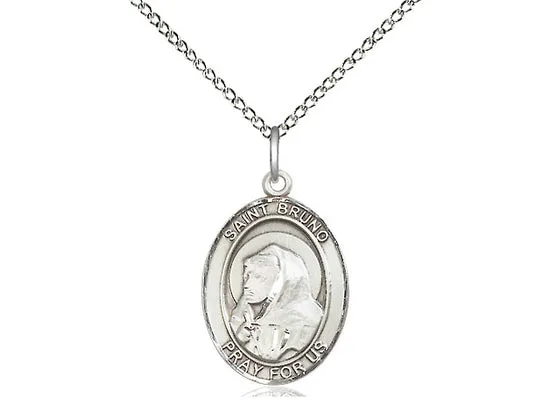 Saint Bruno Silver Pendant And Chain