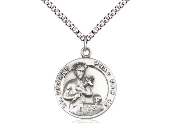 Saint Gerard Silver Medal And Chain Religious