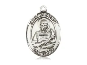 Saint Lawrence Silver Pendant With 18 Inch Chain Religious