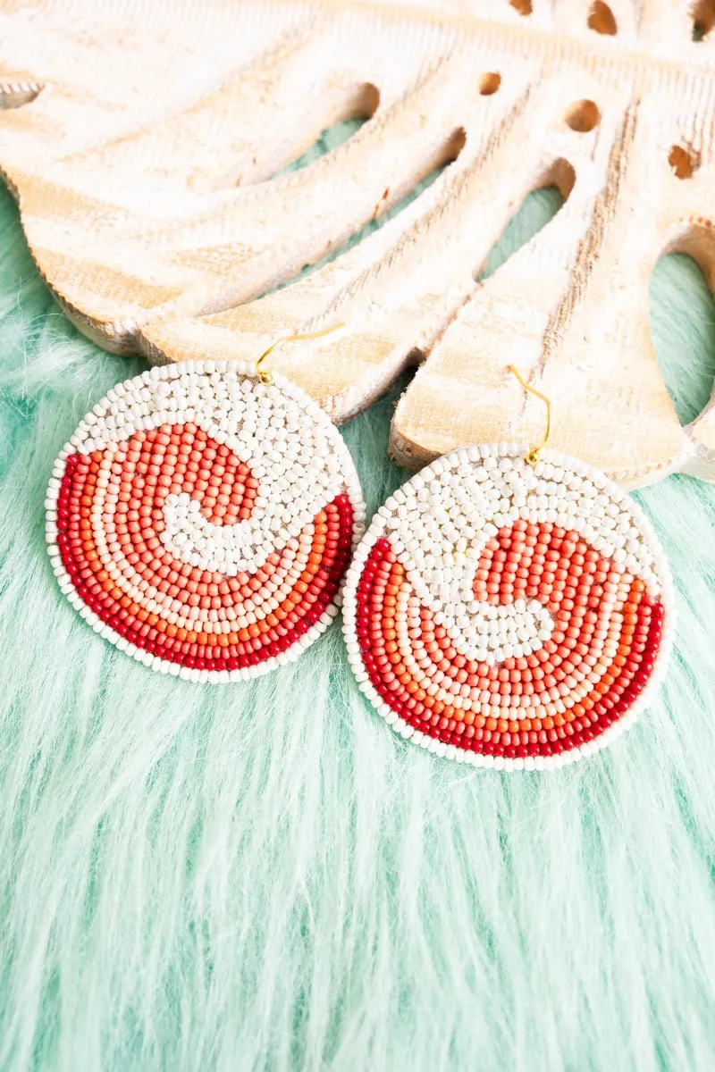 SALE! Riviera Coral Seed Bead Earrings