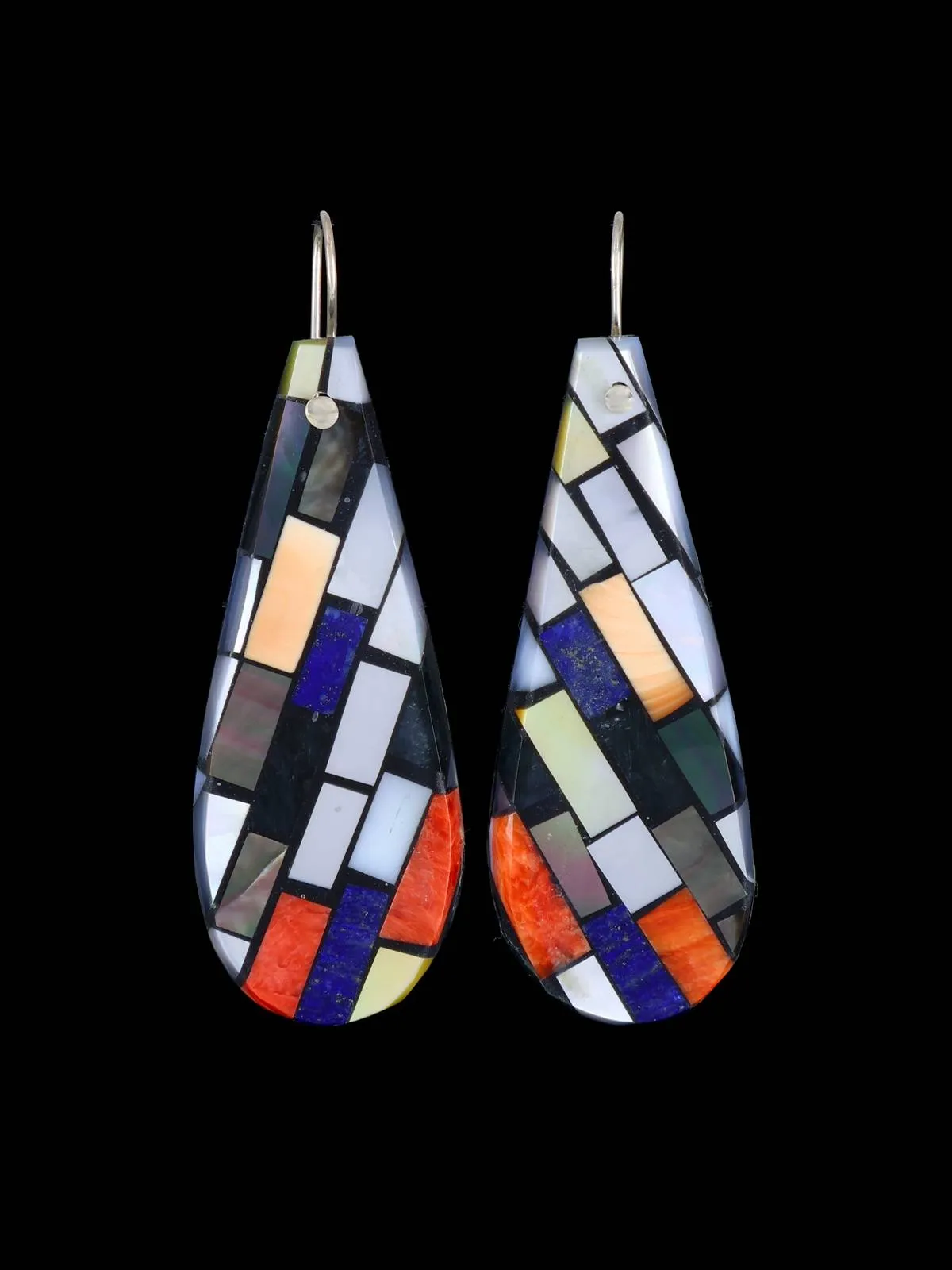 Santo Domingo Mosaic Inlay Dangle Earrings